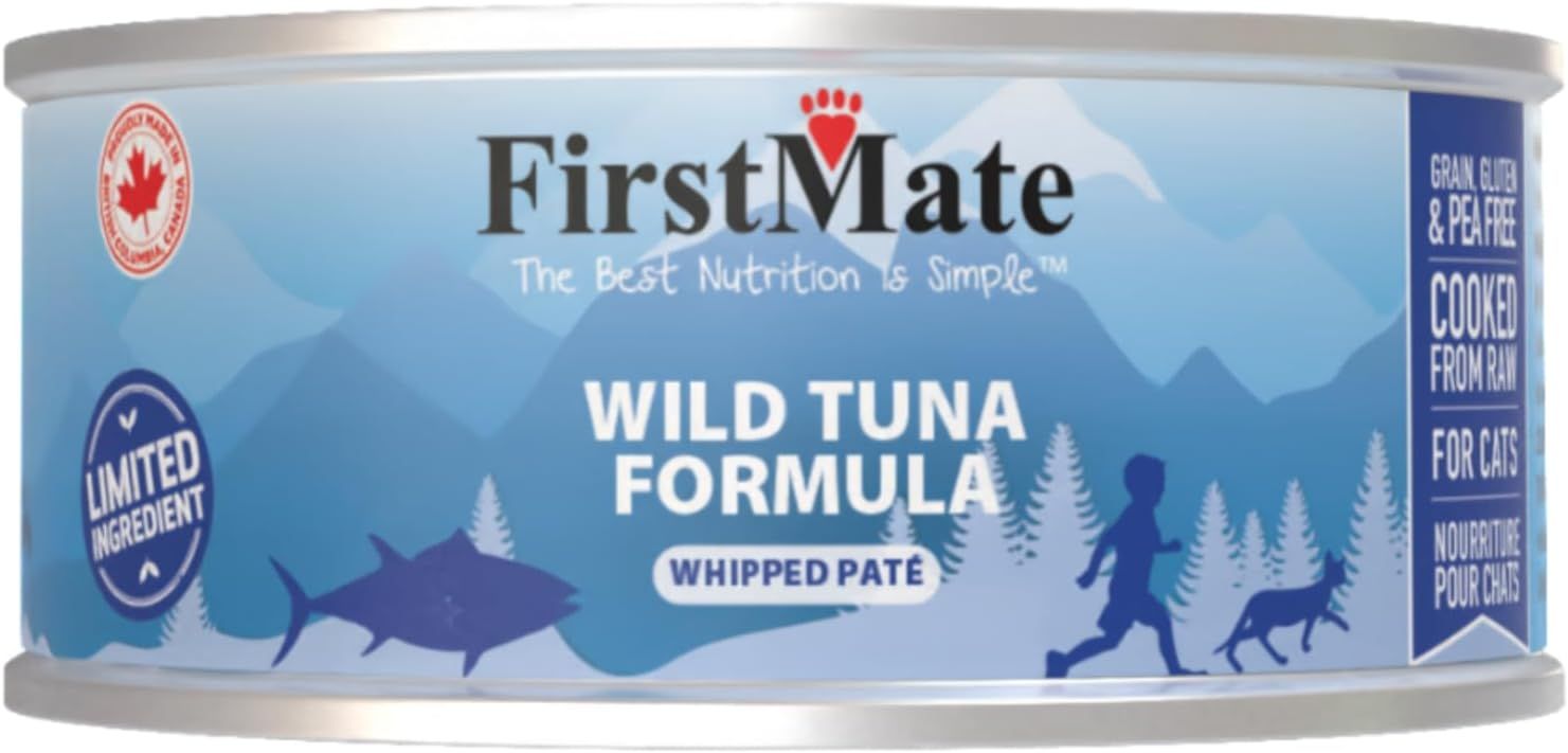FirstMate Grain-Free Limited Ingredient Wild Tuna Formula Whipped Pâté Wet Cat Food 3.2 oz Casae of 24 single