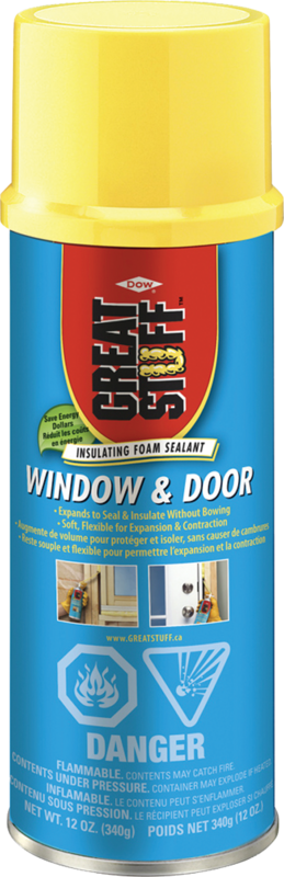 Dow 175437 Foam Sealant, Yellow, 12 oz Aerosol Can*