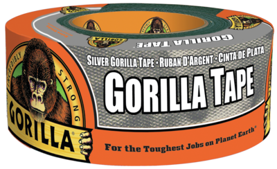 Gorilla 6071202 Duct Tape, 12 yd L, 1.88 in W, Silver*