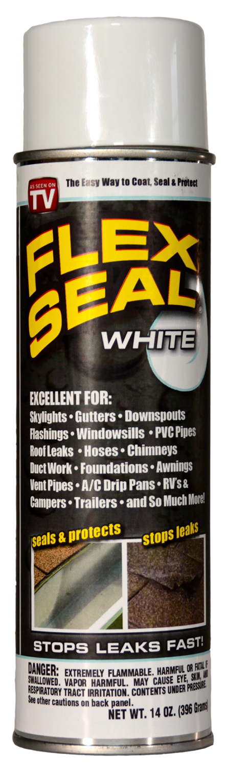 Flex Seal FSWHTR20 Rubber Sealant, White, 14 oz Aerosol Can