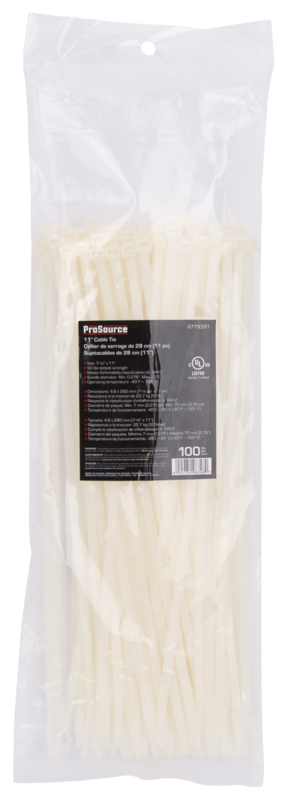 Prosource CV280-1003L Cable Tie, Nylon, Clear*