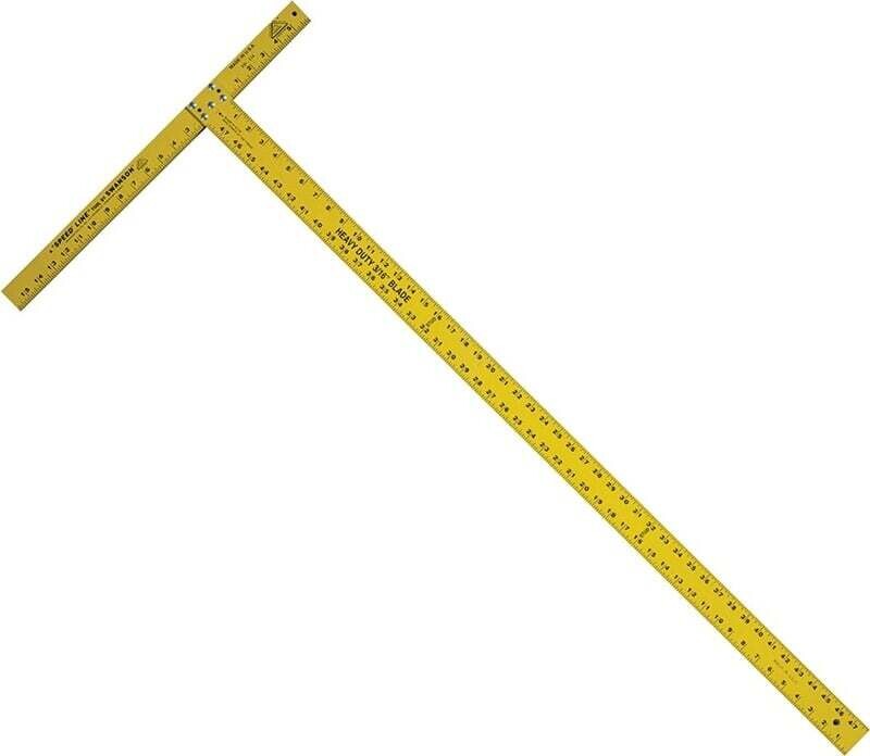 Swanson TD124 Wallboard Square, 47-7/8 in L, Aluminum, Yellow