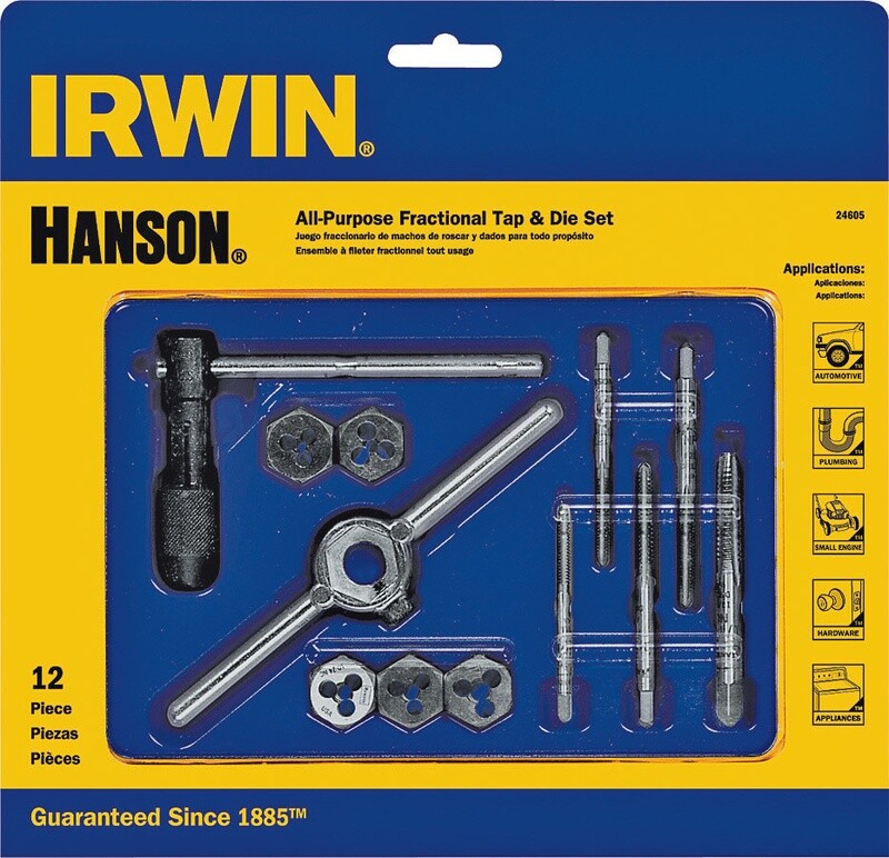 IRWIN POWER-GRIP 24605 Tap and Die Set, HCS, 12-Piece*