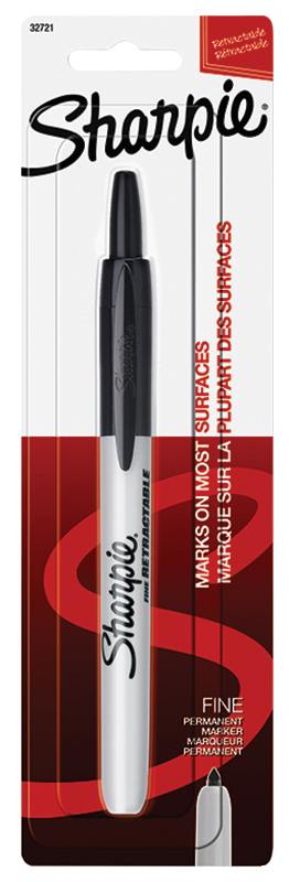 Sharpie 32721 Retractable Permanent Marker, Fine Black Lead/Tip*