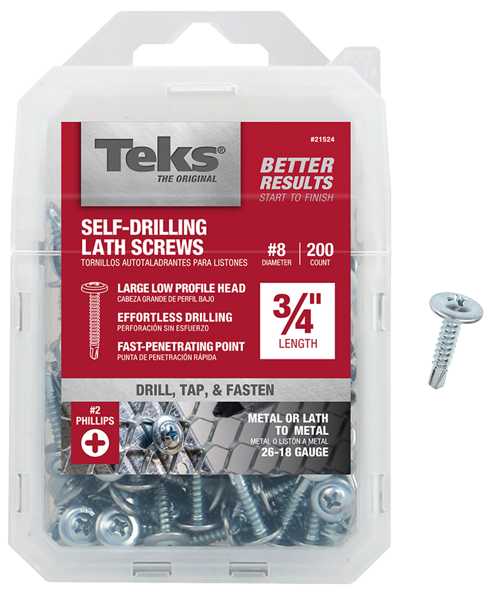 Teks 21524 Lath Screw, #8 Thread, #2 Drive, Drill Point