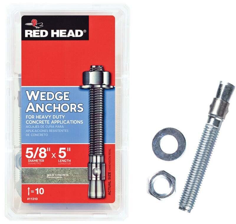 RED HEAD TRUBOLT 12310 Wedge Anchor, 5/8 in Dia*