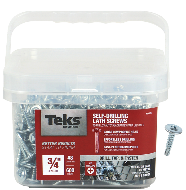 Teks 21525 Lath Screw, #8 Thread, #2 Drive, Drill Point