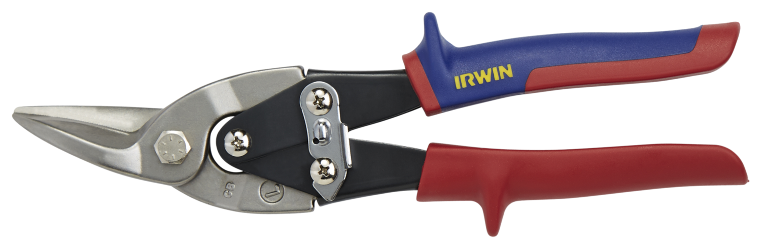 IRWIN 2073111 Aviation Snip, 1-5/16 in Length of Cut, Steel Blade, Red Handle, 10 in OAL*