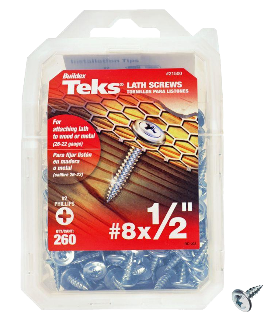 Teks 21500 Lath Screw, #8 Thread, #2 Drive, Sharp Point