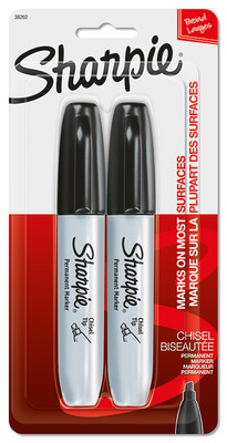 Sharpie 38262PP Permanent Marker, Large Chisel Black Lead/Tip*