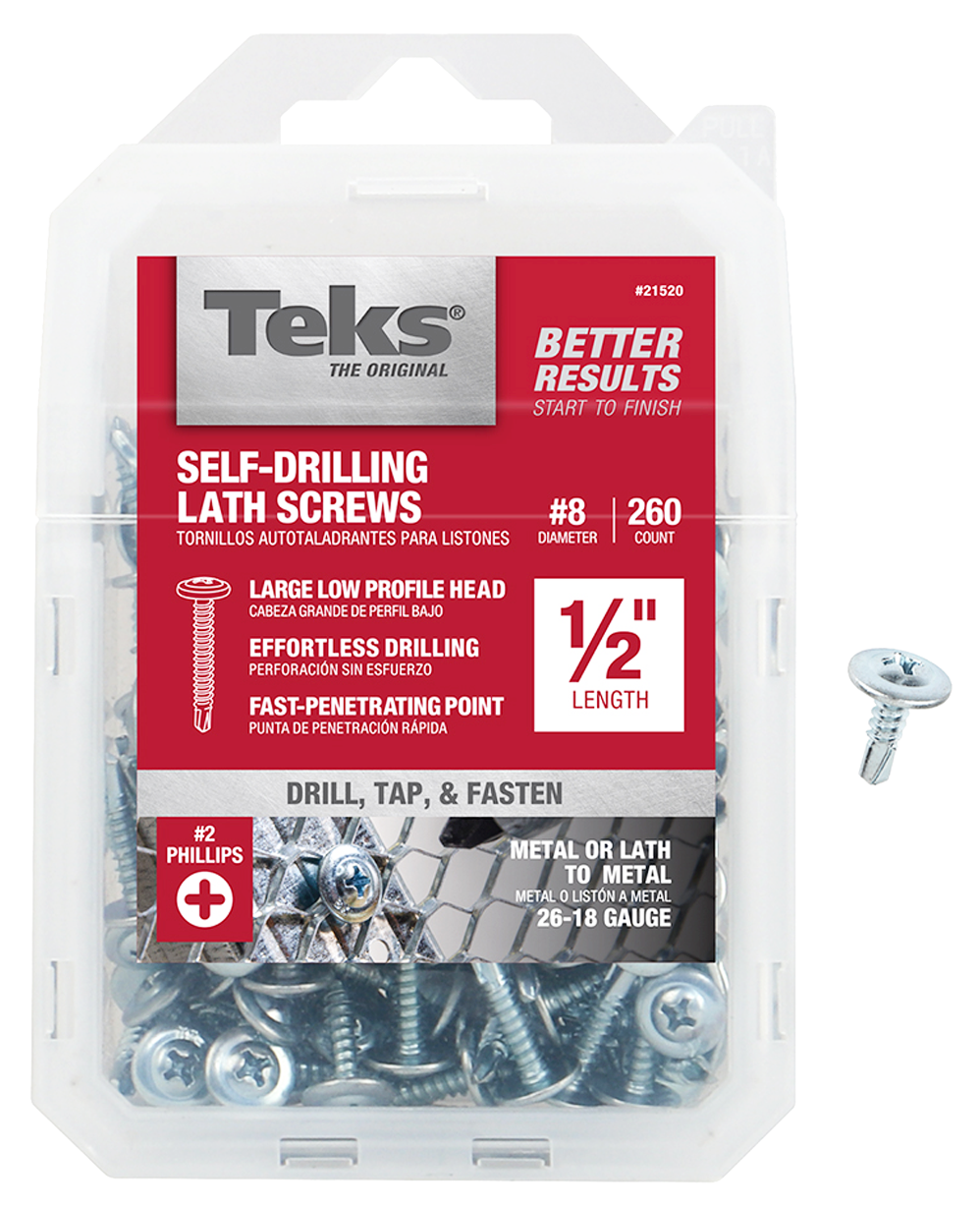 Teks 21520 Lath Screw, #8 Thread, #2 Drive, Drill Point