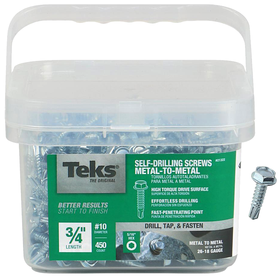 Teks 21322 Self-Tapping Screw, #10 Thread, Self-Drill Point
