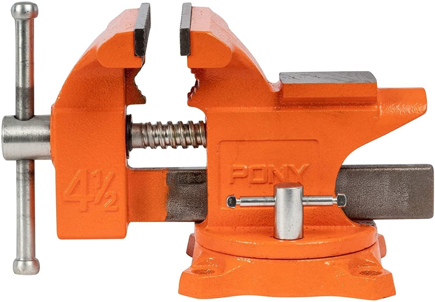 Pony Tools 24545 4-1/2in. Light Duty Bench Vise with Swivel Base, Orange