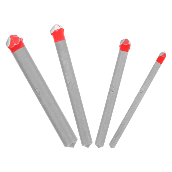 4 pc Tile &amp; Stone Carbide Tipped Drill Bit Set (4-Piece)