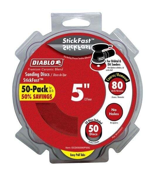 5&#39;&#39; STICKFAST DISC 80G 50PK