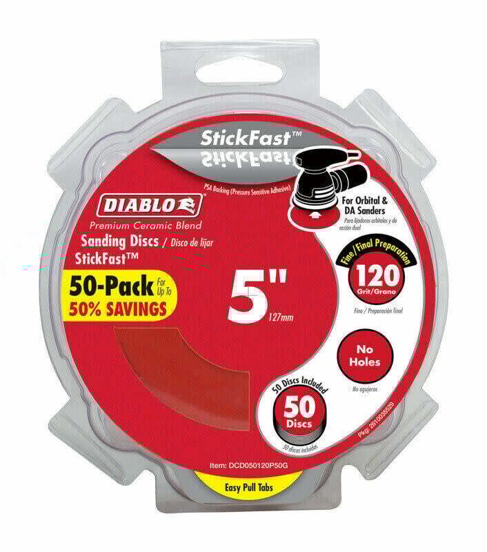 5&#39;&#39; STICKFAST DISC 120G 50PK