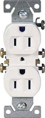 Eaton Wiring Devices 270W Duplex Receptacle, 2-Pole, 15 A, 125 V, Push-in, Side Wiring, NEMA: 5-15R, White*