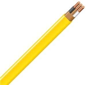 Southwire 12/2NM-WGX25 Type NM-B Sheathed Cable, 12 AWG, 25 ft L, Yellow Nylon Sheath