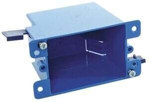 Carlon B114R-UPC Outlet Box, 1-Gang, PVC, Blue, Clamp Mounting*