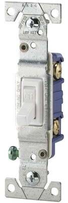 Eaton Wiring Devices 1301-7W Toggle Switch, 15 A, 120 V, Polycarbonate Housing Material, White*