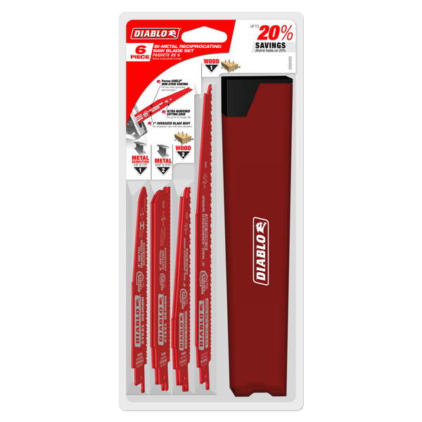 Diablo DS006S Reciprocating Saw Blade Set, 6 -Piece, Steel, Perma-Shield