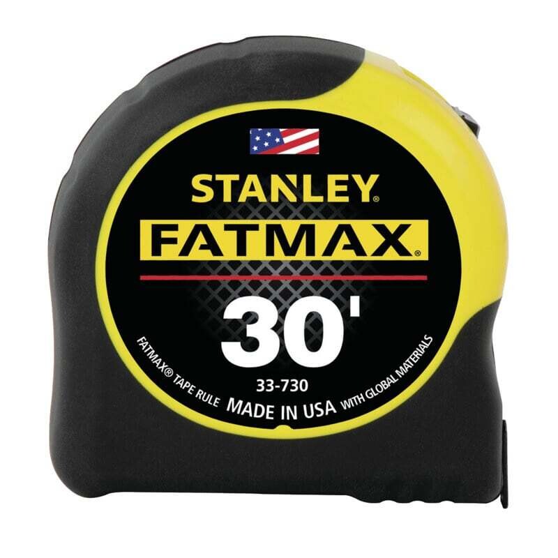 STANLEY 33-735 Measuring Tape, 35 ft L Blade, 1-1/4 in W Blade, Steel Blade, ABS Case, Black/Yellow Case*