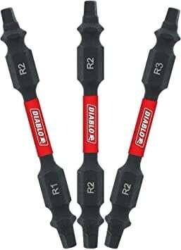2-1/2 in. Double-Ended Square Drive Bit Assorted Pack (3-Piece)