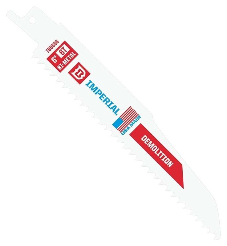 IMPERIAL BLADES IBD606-B Demolition Reciprocating Blade, 6 in L, 6 TPI, Bi-Metal Cutting Edge
