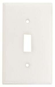 EATON 2134W-BOX Standard-Size Wallplate, 1-Gang, Thermoset, White*