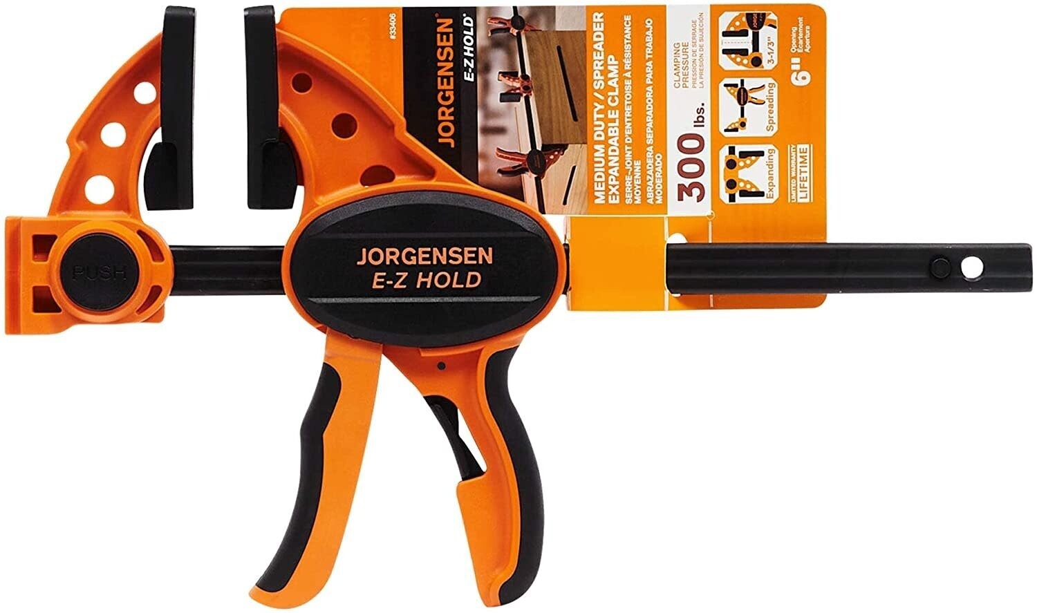Pony Jorgensen 33406 ISD-3 6-Inch One-Handed Clamp, Orange