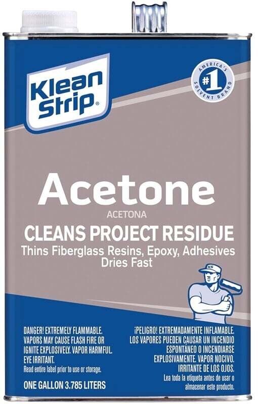 Klean Strip GAC18 Acetone Thinner, Liquid, Characteristic Ketone, Sweet Pungent, Clear, 1 gal, Can*