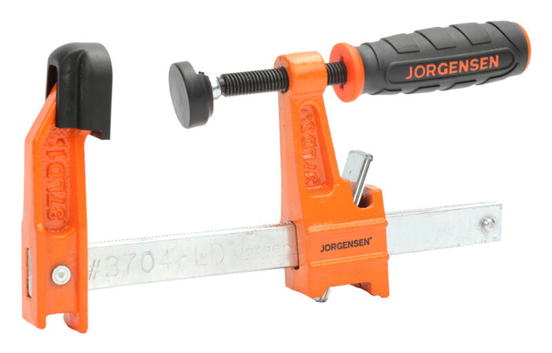 JORGENSEN 3704-LD Light-Duty Bar Clamp, 300 lb, 4 in Max Opening Size, 2 in D Throat, Steel Body