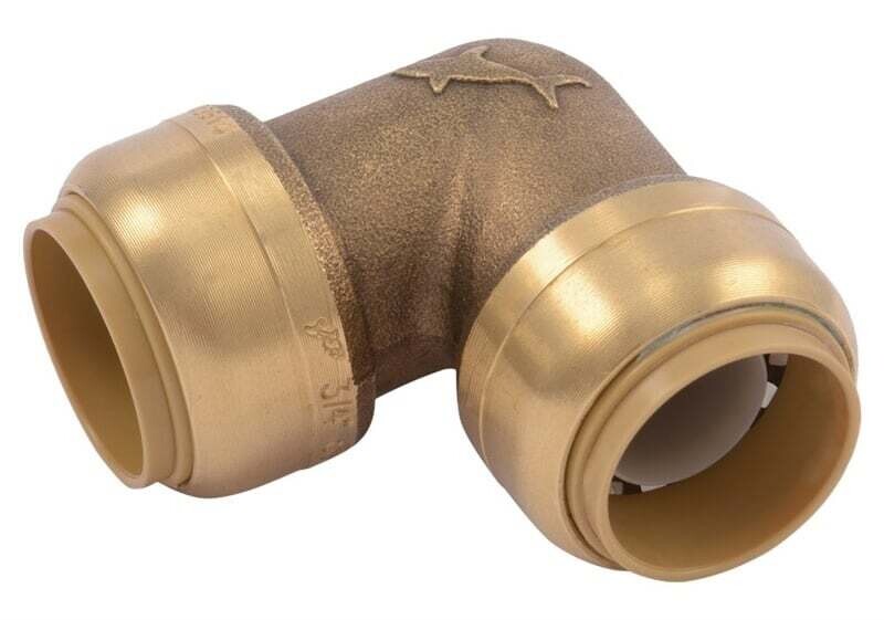 SharkBite U256LFA Tube Elbow, 3/4 in, 90 deg Angle, Brass, 200 psi Pressure*