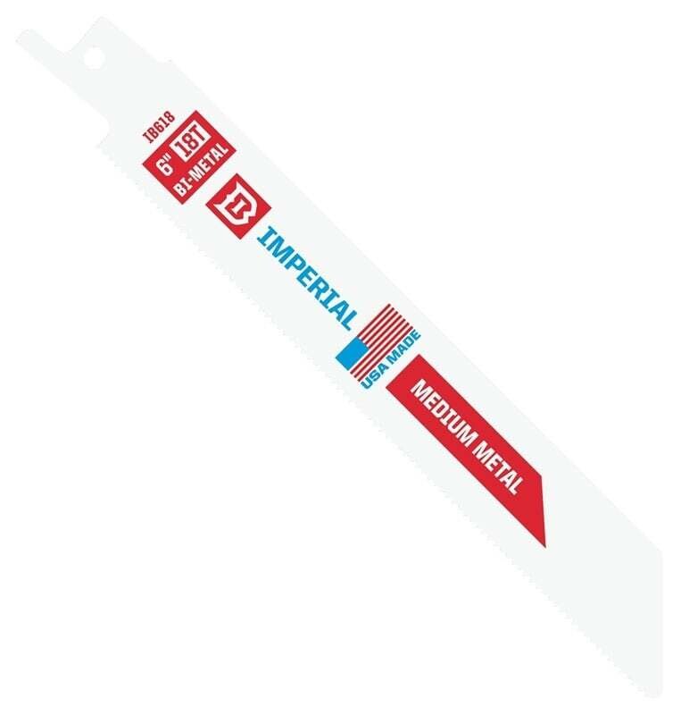 IMPERIAL BLADES IB618-B Standard Reciprocating Blade, 6 in L, 18 TPI, Bi-Metal Cutting Edge