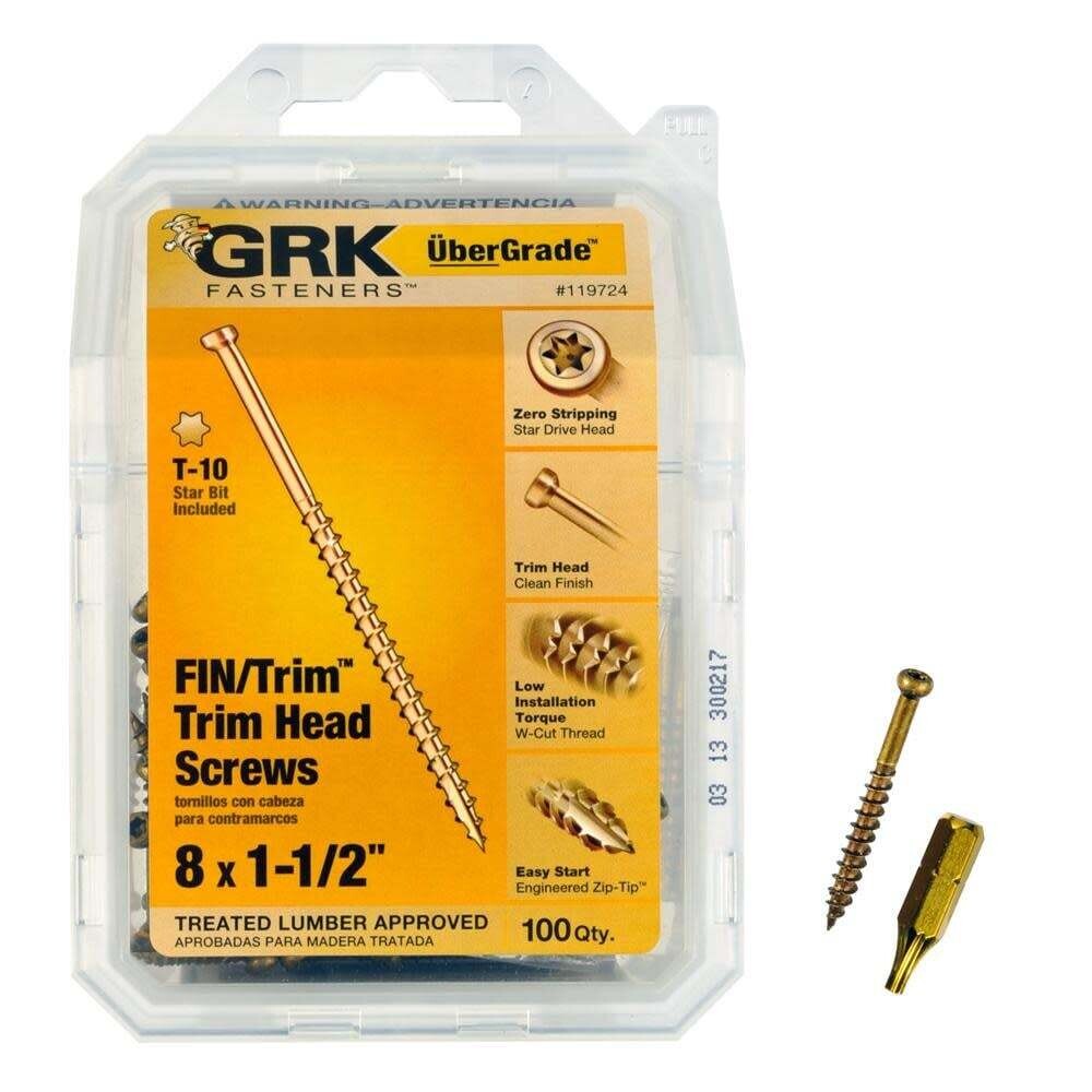 GRK #8 x 1-1/2-in Yellow Polymer Trim Interior Wood Screws