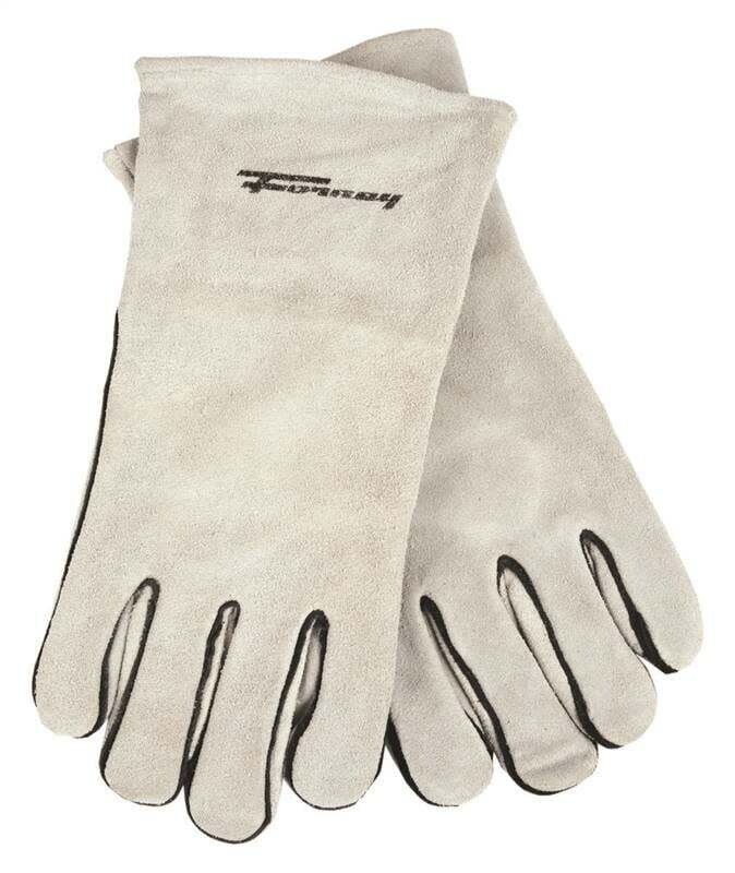 ForneyHide 53429 Welding Gloves, Men&#39;s, XL, Gauntlet Cuff, Leather Palm, Gray, Wing Thumb, Leather Back