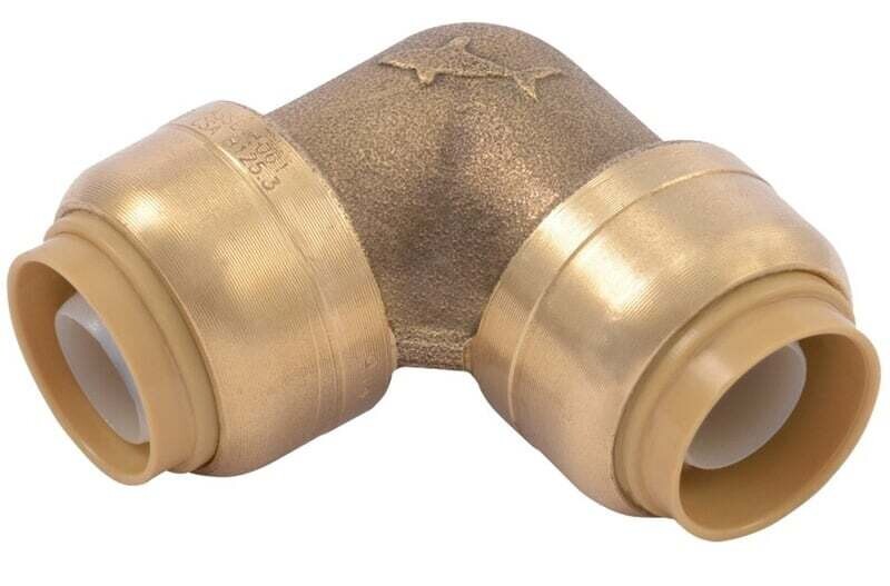 SharkBite U248LFA Tube Elbow, 1/2 in, 90 deg Angle, Brass, 200 psi Pressure