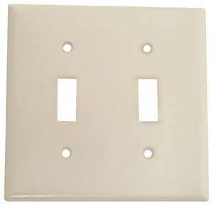 Eaton Wiring Devices 2139W-BOX Wallplate, 4-1/2 in L, 4-9/16 in W, 2-Gang, Thermoset, White, High-Gloss*