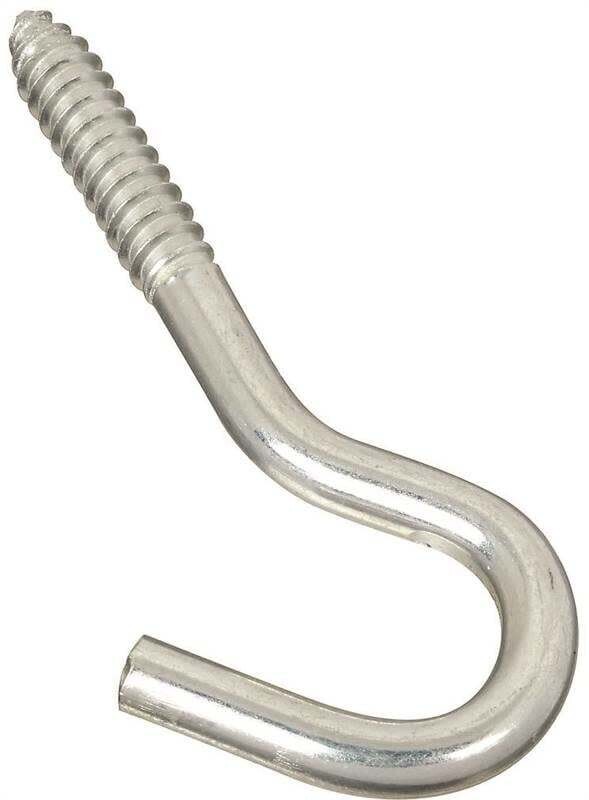 National Hardware 2156BC Series N220-889 Screw Hook, 3/8 in Opening, 4-7/8 in L, Steel, Zinc