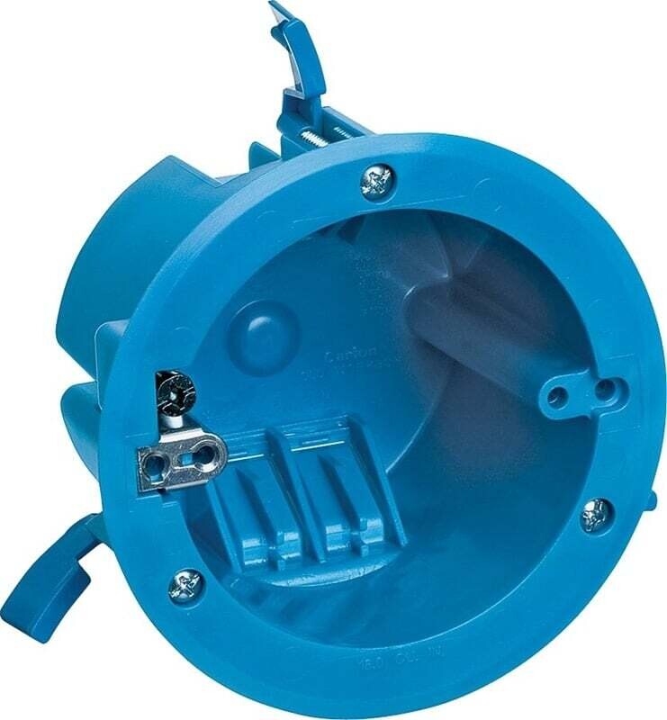 Carlon B618RR Ceiling Box, 4-1/4 in W, 4-1/4 in D, 2-5/8 in H, 1-Gang, Polycarbonate, Blue