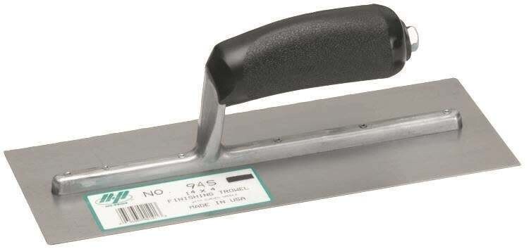 Marshalltown FT144P Finishing Trowel, 14 in L Blade, 4 in W Blade, Steel Blade, Curved Handle, Plastic Handle*