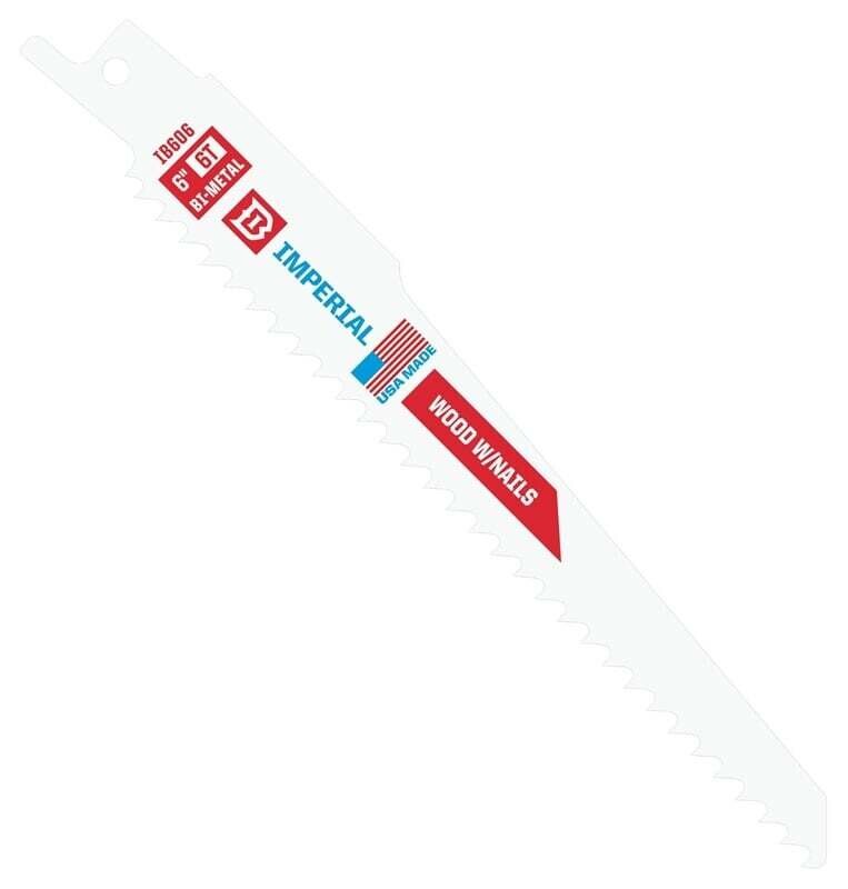 IMPERIAL BLADES IB606-B Standard Reciprocating Blade, 6 in L, 6 TPI, Bi-Metal Cutting Edge