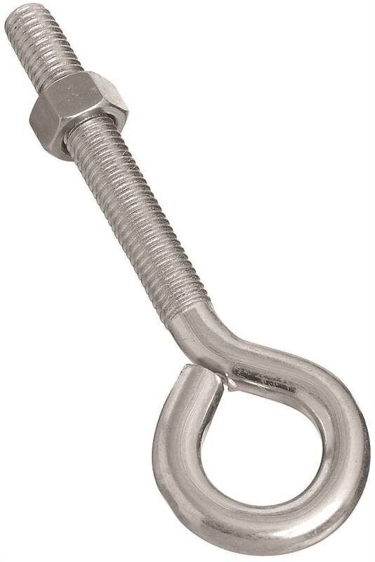 National Hardware N221-317 Eye Bolt, 1/2-13 Thread, 3-1/2 in L Thread, 1 in ID Dia Eye, 3.95 in L Shank, Steel