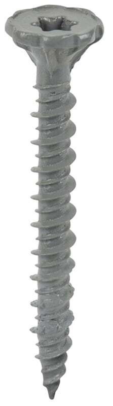 Backer-On 23416 Cement Board Screw, #9 Thread, 1-5/8 in L, Serrated Head, Torx Drive, Sharp Point, Steel, Zinc*