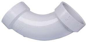CANPLAS 192277 Long Sweep Elbow, 2 in, Hub, 90 deg Angle, PVC, White