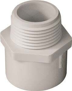 LASCO 436010BC Male Adapter, 1 in, MPT x Slip, PVC, White, SCH 40 Schedule, 450 psi Pressure