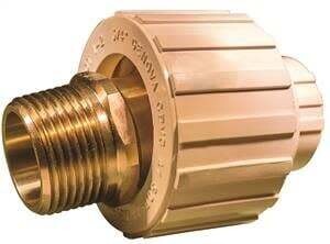 NIBCO T00340D Transition Union, 3/4 in, Slip x MIP, Brass/CPVC