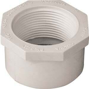 LASCO 438251BC Reducing Bush, 2 x 1-1/2 in, Spigot x FNPT, PVC, White, SCH 40 Schedule