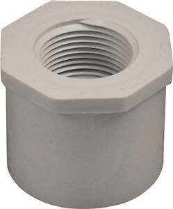 LASCO 438167BC Reducing Bush, 1-1/4 x 3/4 in, Spigot x FNPT, PVC, White, SCH 40 Schedule