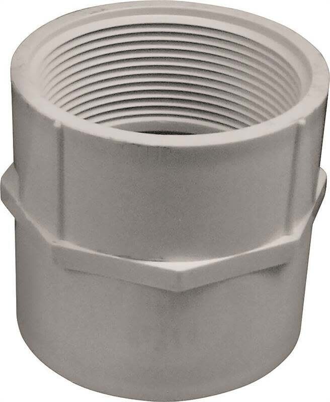 LASCO 435020BC Female Adapter, 2 in, Slip x FPT, PVC, White, SCH 40 Schedule, 280 psi Pressure